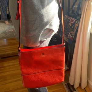 Kate Spade red leather crossbody purse